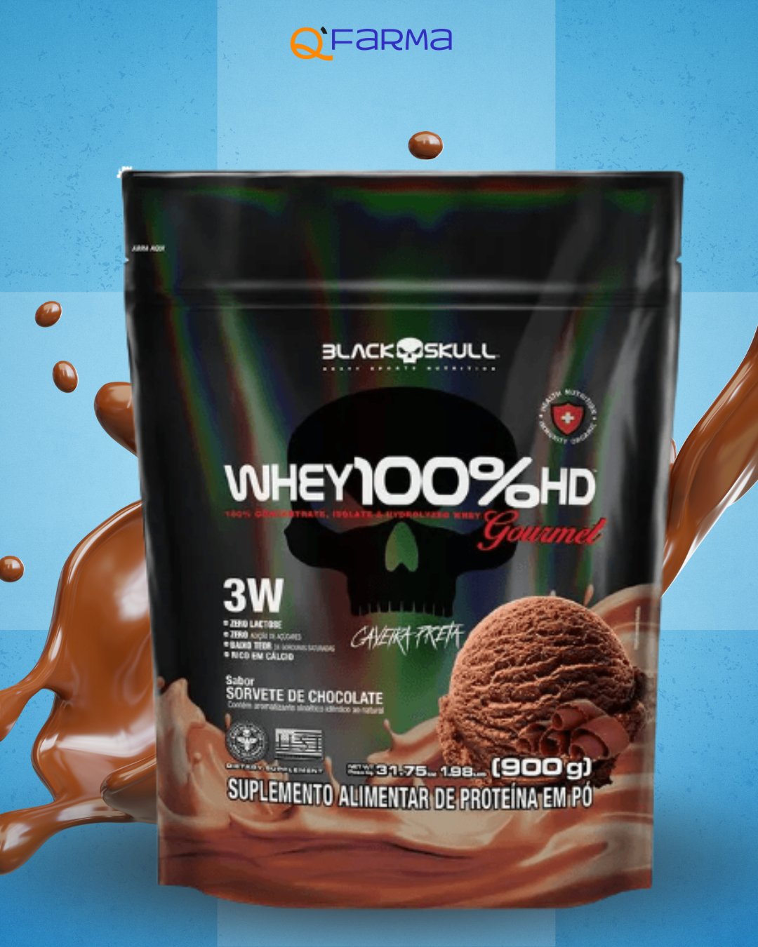 Black Skull Whey 100%HD Gourmet Refil 900g