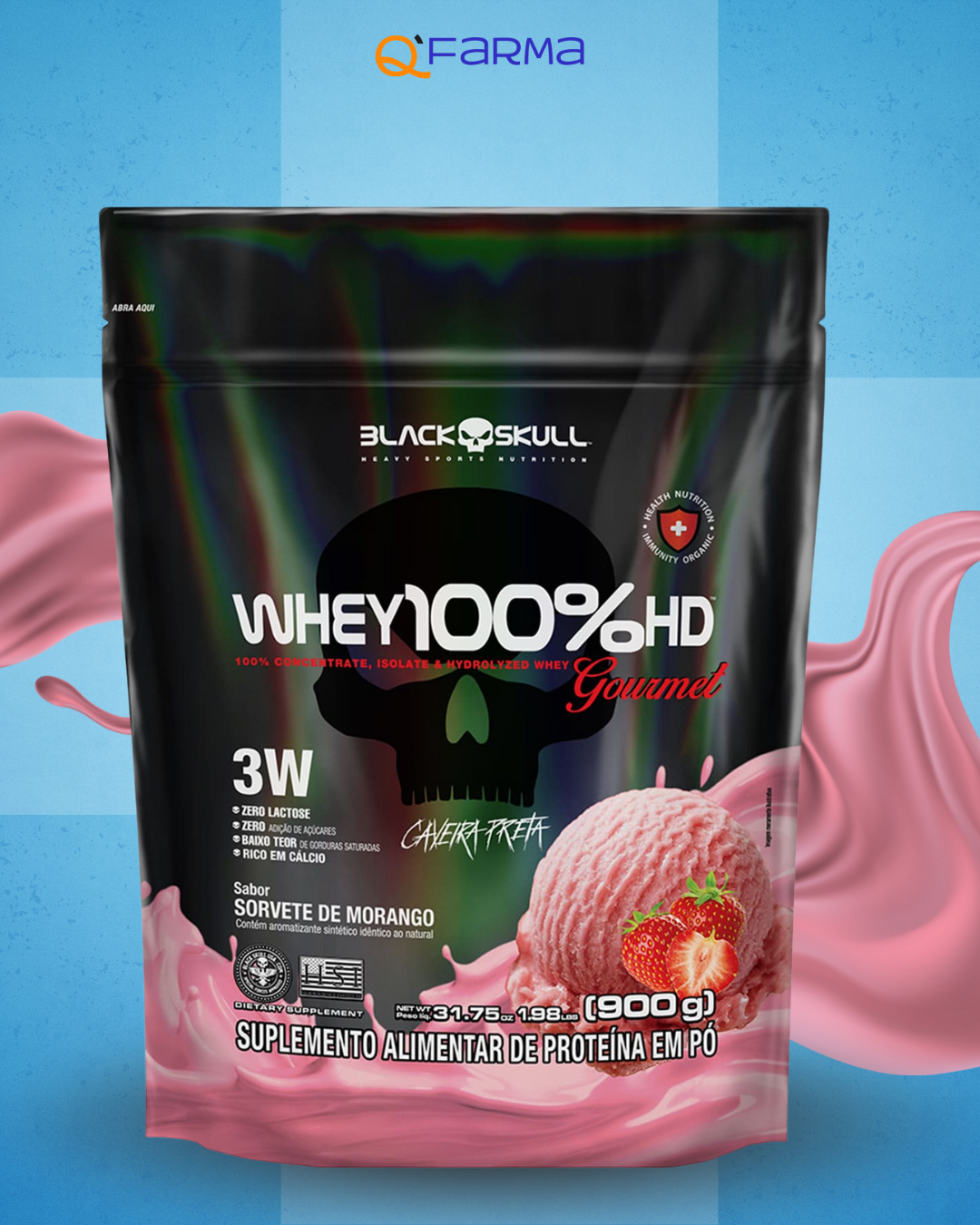 Black Skull Whey 100%HD Gourmet Refil 900g