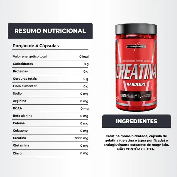 CREATINA EM CÁPSULAS INTEGRAL MEDICA 120CAPS