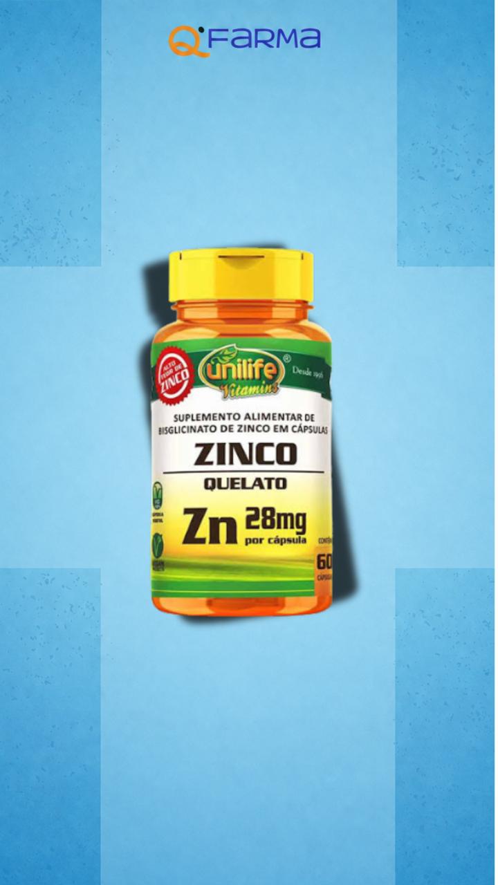 ZINCO QUELATO UNILIFE 60 CÁPSULAS
