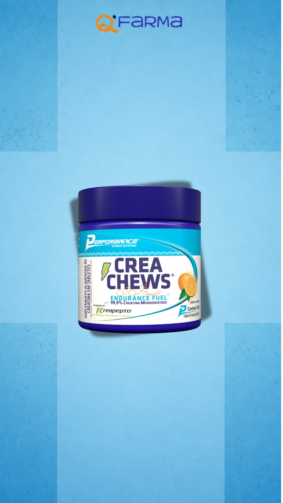 CREATINA MASTIGÁVEL PERFORMANCE 100 PASTILHAS