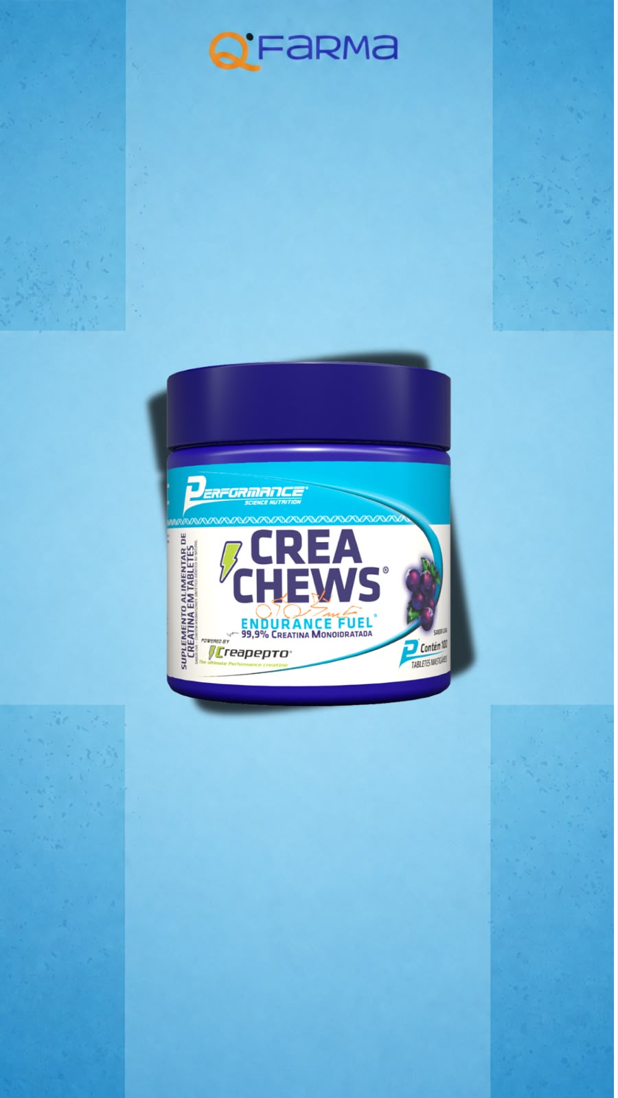 CREATINA MASTIGÁVEL PERFORMANCE 100 PASTILHAS