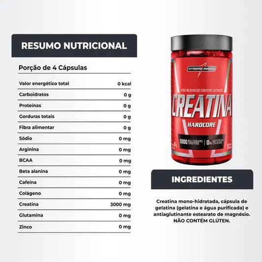 CREATINA EM CÁPSULAS INTEGRAL MEDICA 120CAPS