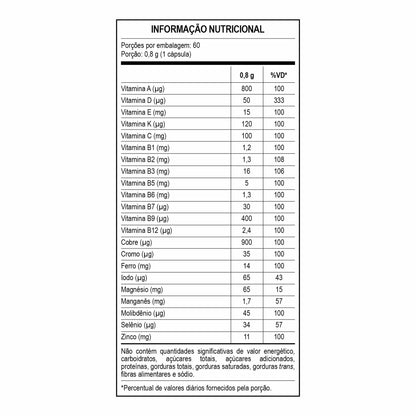 MULTIVITAMÍNICO BODY ACTION 60 CÁPSULAS